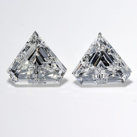 0.65 cttw Pair of Shield Natural Diamonds : F / VS1