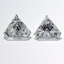 0.65 cttw Pair of Shield Diamonds : F / VS1