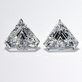 0.65 cttw Pair of Shield Natural Diamonds : F / VS1