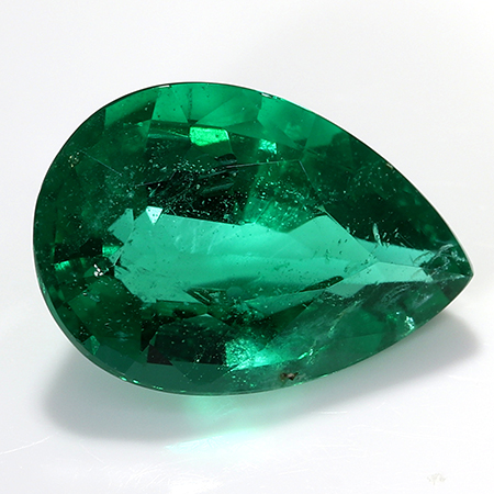 1.54 ct Pear Shape Emerald : Deep Rich Green