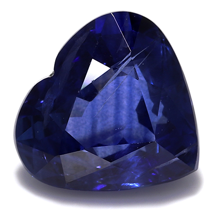 0.84 ct Heart Shape Blue Sapphire : Rich Royal Blue