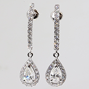 14K White Gold 1.75cttw Diamond Earrings