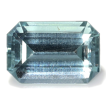 0.70 ct Emerald Cut Blue Sapphire : Cornflower Blue