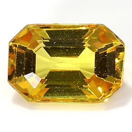 0.63 ct Emerald Cut Yellow Sapphire : Fine Yellow