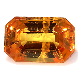 0.72 ct Emerald Cut Yellow Sapphire : Golden Yellow