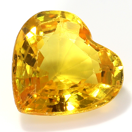 0.92 ct Heart Shape Yellow Sapphire : Orangish Yellow