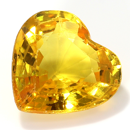 0.92 ct Orangish Yellow Heart Shape Natural Yellow Sapphire
