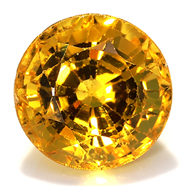 1.43 ct Round Yellow Sapphire : Orangish Yellow