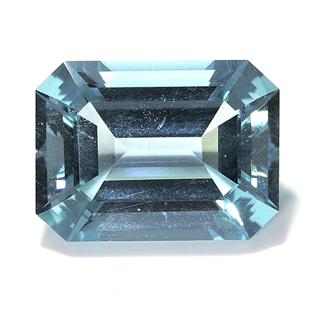 4.35 ct Emerald Cut Aquamarine : Fine Blue