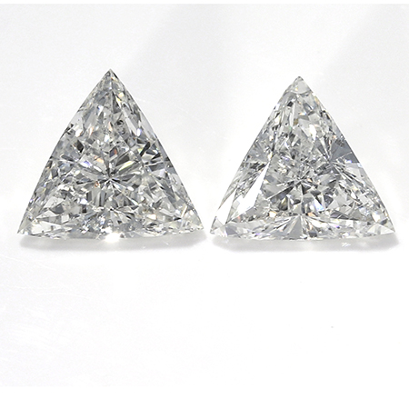 0.52 cttw Pair of Trillion Natural Diamonds : G / SI1