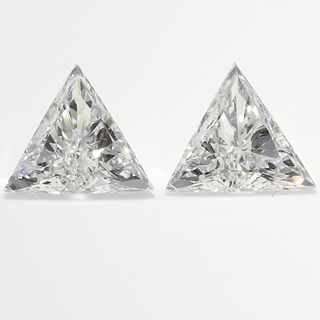 0.60 cttw Pair of Trillion Natural Diamonds : E / SI1