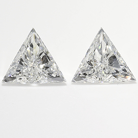 0.60 cttw Pair of Trillion Natural Diamonds : E / SI1
