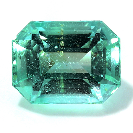 1.01 ct Emerald Cut Emerald : Light Green