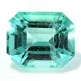 1.11 ct Emerald Cut Emerald : Light Green