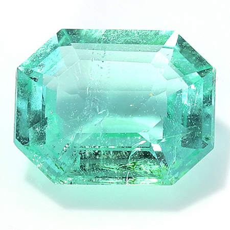 0.95 ct Emerald Cut Emerald : Light Green