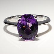 14K White Gold 2.50ct Amethyst Ring