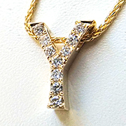 14K Yellow Gold 0.14cttw Diamond Pendant