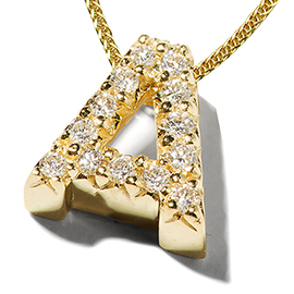 14K Yellow Gold Drop Pendant : 0.14 cttw Diamonds