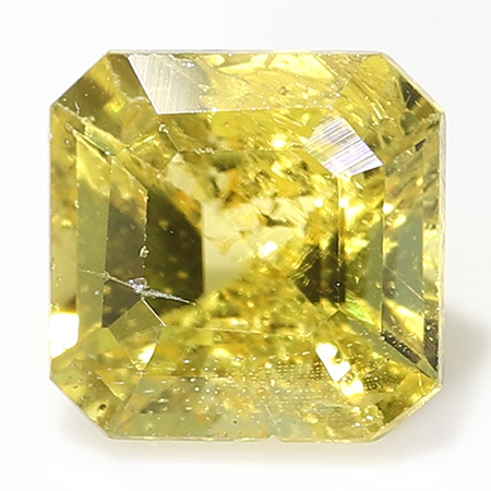 0.35 ct Emerald Cut Sapphire : Yellowish Green