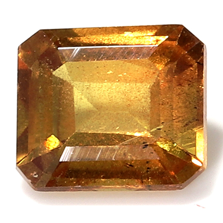 0.37 ct Emerald Cut Sapphire : Brownish Orange