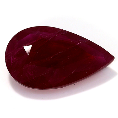 1.52 ct Pear Shape Ruby : Rich Darkish Red