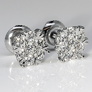18K White Gold 0.75cttw Diamond Earrings