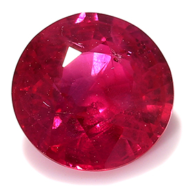 0.87 ct Round Ruby : Fiery Red