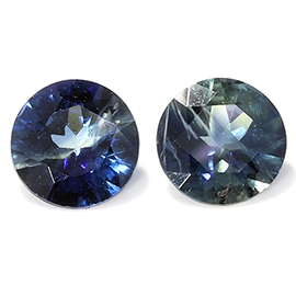 0.91 cttw Pair of Round Sapphires : Medium Royal Blue