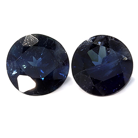0.77 cttw Medium Royal Blue Pair of Round Natural Sapphires
