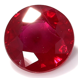 0.96 ct Round Ruby : Deep Rich Red