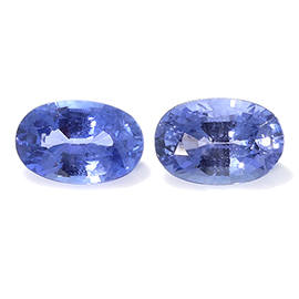 1.16 cttw Pair of Oval Blue Sapphires : Fine Blue