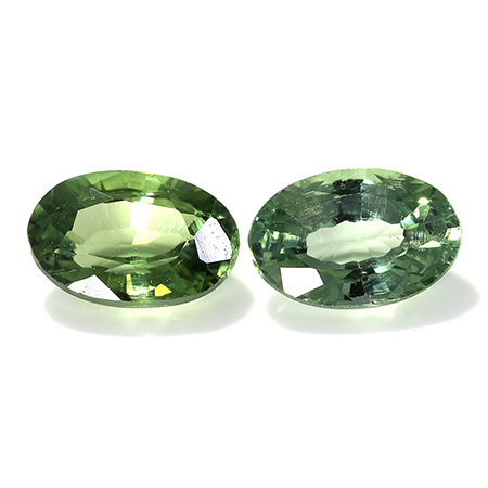 1.42 cttw Fine Green Pair of Oval Natural Sapphires