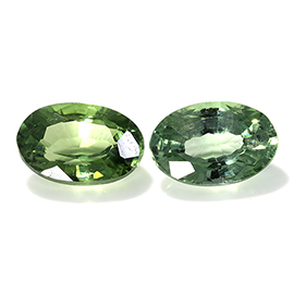 1.42 cttw Pair of Oval Sapphires : Fine Green