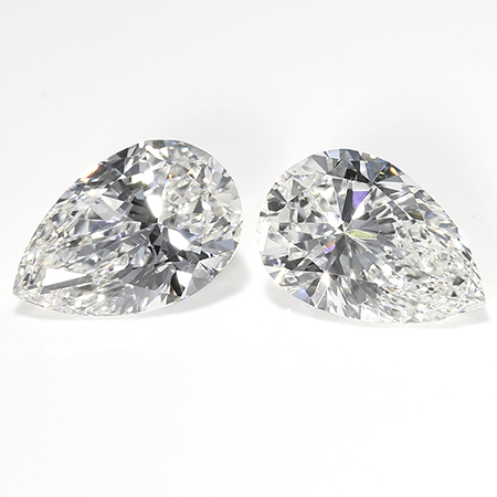 0.75 cttw Pair of Pear Shape Diamonds : E / VVS2