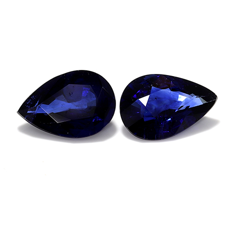 1.33 cttw Rich Blue Pair of Pear Shape Natural Sapphires