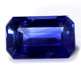 0.63 ct Emerald Cut Blue Sapphire : Fine Blue