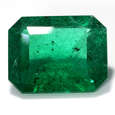 2.65 ct Emerald Cut Emerald : Rich Grass Green