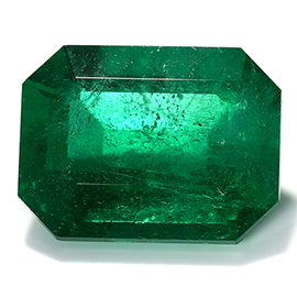 2.84 ct Emerald Cut Emerald : Rich Grass Green
