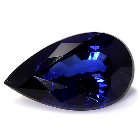 0.72 ct Pear Shape Blue Sapphire : Navy Blue