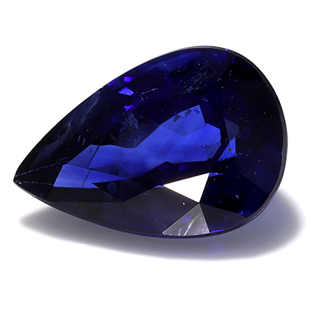 0.66 ct Pear Shape Blue Sapphire : Navy Blue