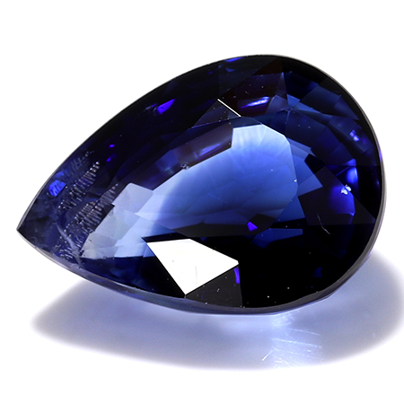 1.24 ct Pear Shape Blue Sapphire : Rich Royal Blue