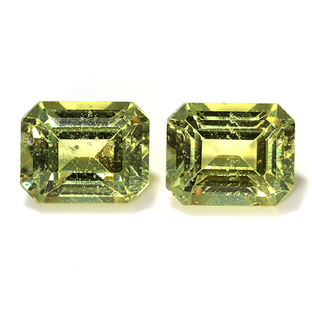 1.30 cttw Pair of Emerald Cut Yellow Sapphires : Fine Yellow