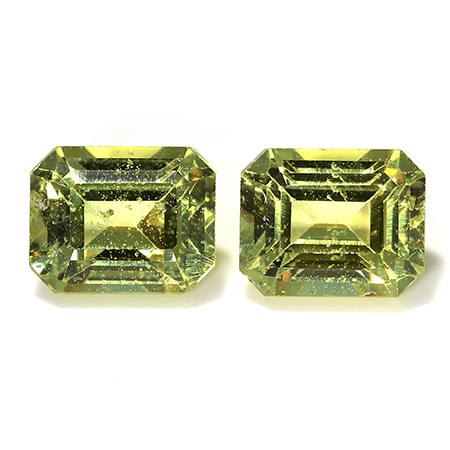 1.30 cttw Fine Yellow Pair of Emerald Cut Natural Yellow Sapphires