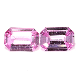 1.19 cttw Fine Pink Pair of Emerald Cut Natural Pink Sapphires