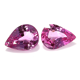 2.47 cttw Pair of Pear Shape Pink Sapphires : Rich Pink