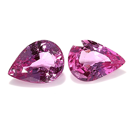 2.47 cttw Rich Pink Pair of Pear Shape Natural Pink Sapphires
