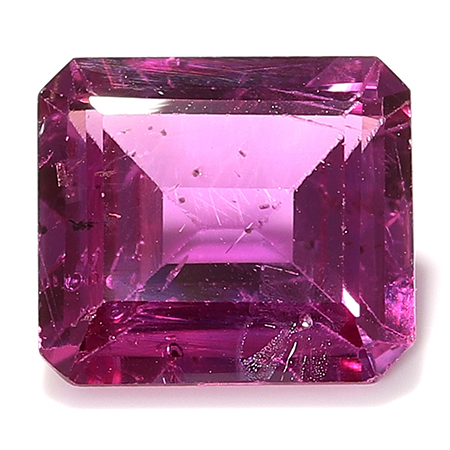 1.32 ct Emerald Cut Pink Sapphire : Deep Rich Pink