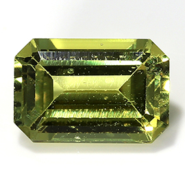 0.73 ct Emerald Cut Yellow Sapphire : Greenish Yellow