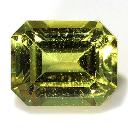 0.65 ct Greenish Yellow Emerald Cut Natural Yellow Sapphire