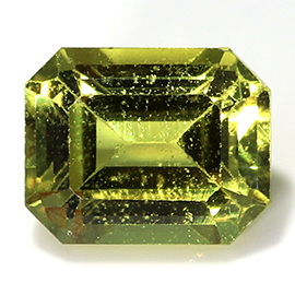 0.65 ct Greenish Yellow Emerald Cut Natural Yellow Sapphire